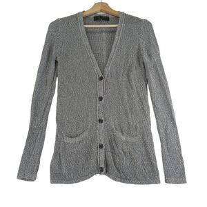 Rag & Bone Norfolk‎ Cardigan Slate Gray Button Front Sweater Women's Size Small